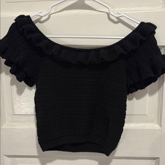 H&M Black Ruffled Off-Shoulder Top - Picture 3 of 3